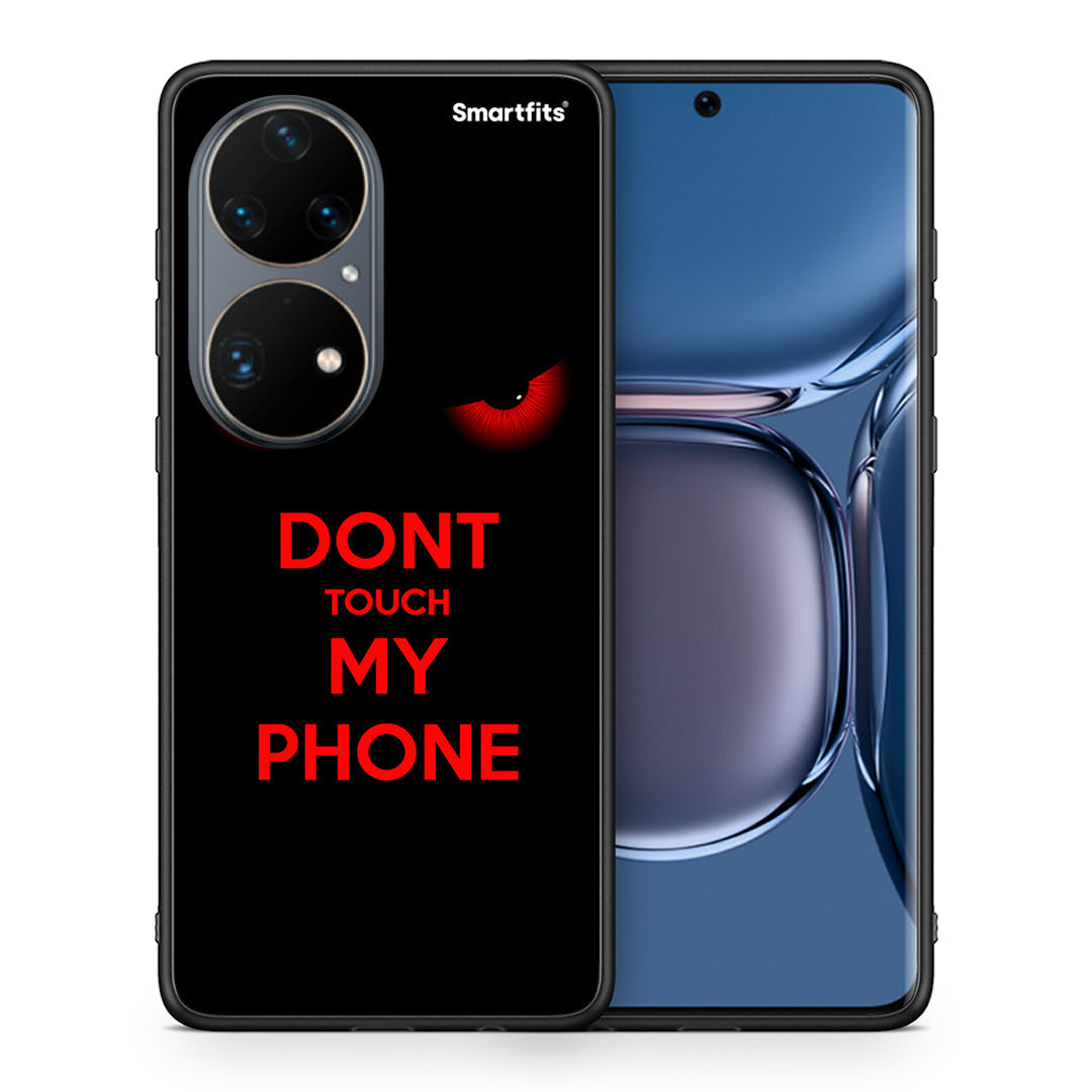 Θήκη Huawei P50 Pro Touch My Phone από τη Smartfits με σχέδιο στο πίσω μέρος και μαύρο περίβλημα | Huawei P50 Pro Touch My Phone case with colorful back and black bezels