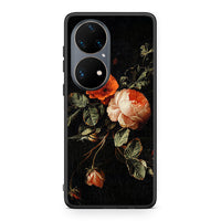 Thumbnail for Huawei P50 Pro Vintage Roses θήκη από τη Smartfits με σχέδιο στο πίσω μέρος και μαύρο περίβλημα | Smartphone case with colorful back and black bezels by Smartfits