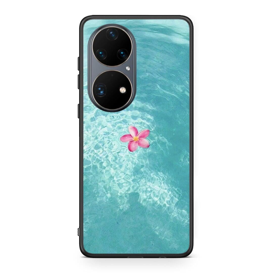 Huawei P50 Pro Water Flower Θήκη από τη Smartfits με σχέδιο στο πίσω μέρος και μαύρο περίβλημα | Smartphone case with colorful back and black bezels by Smartfits