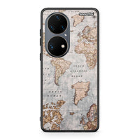 Thumbnail for Huawei P50 Pro World Map Θήκη από τη Smartfits με σχέδιο στο πίσω μέρος και μαύρο περίβλημα | Smartphone case with colorful back and black bezels by Smartfits