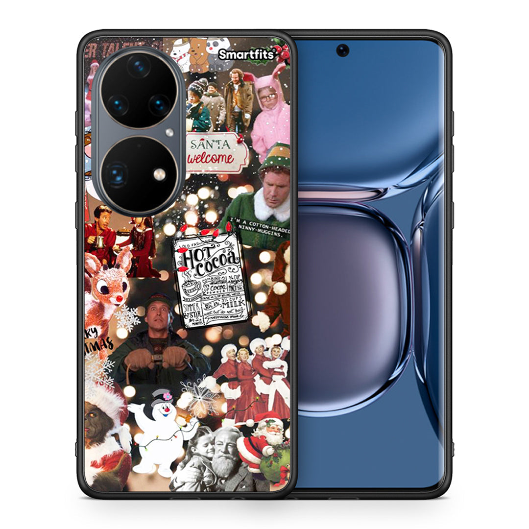 Θήκη Huawei P50 Pro Xmas Movies από τη Smartfits με σχέδιο στο πίσω μέρος και μαύρο περίβλημα | Huawei P50 Pro Xmas Movies case with colorful back and black bezels