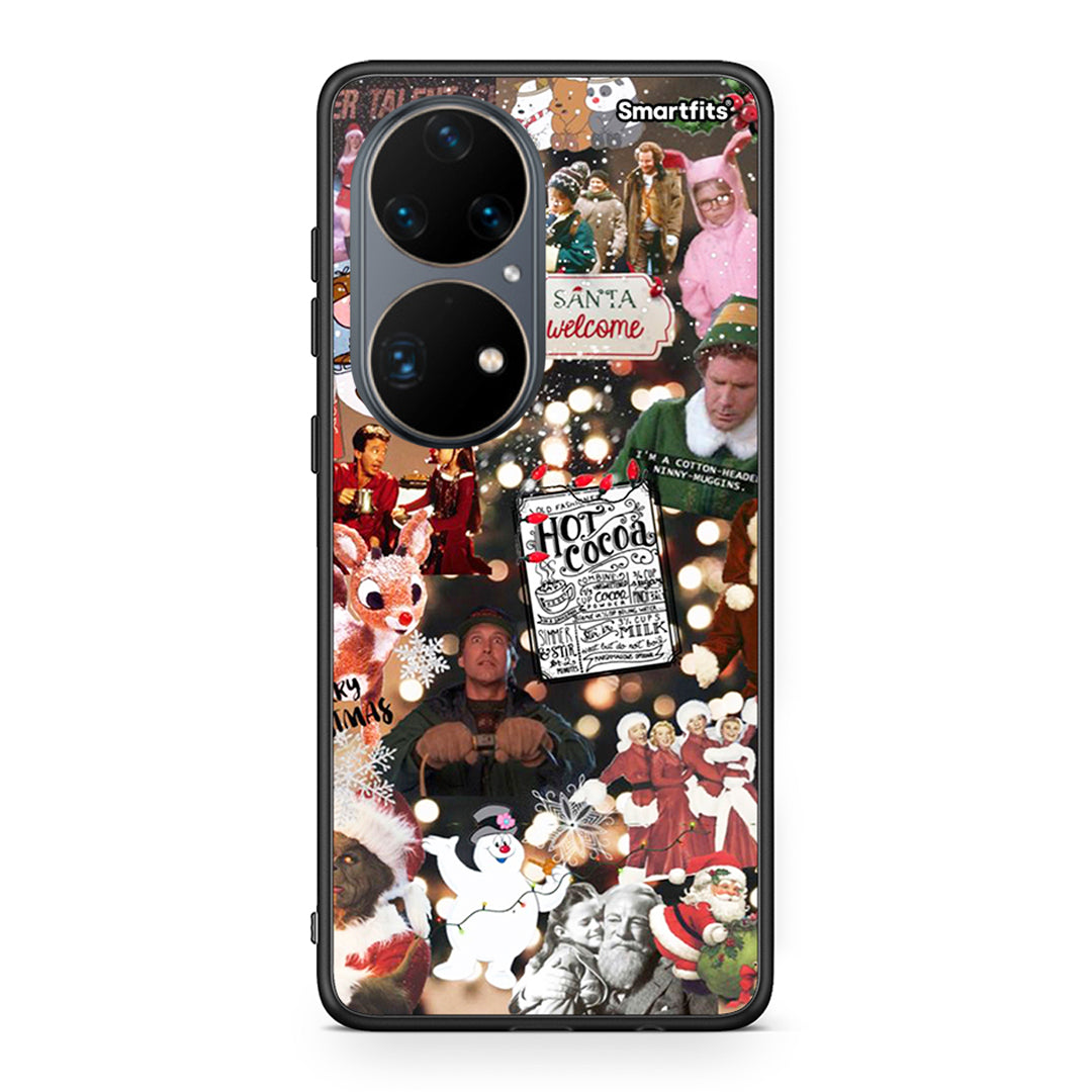 Huawei P50 Pro Xmas Movies θήκη από τη Smartfits με σχέδιο στο πίσω μέρος και μαύρο περίβλημα | Smartphone case with colorful back and black bezels by Smartfits