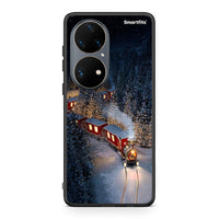 Thumbnail for Huawei P50 Pro Xmas Train θήκη από τη Smartfits με σχέδιο στο πίσω μέρος και μαύρο περίβλημα | Smartphone case with colorful back and black bezels by Smartfits