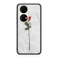 Thumbnail for Huawei P50 Red Rose θήκη από τη Smartfits με σχέδιο στο πίσω μέρος και μαύρο περίβλημα | Smartphone case with colorful back and black bezels by Smartfits