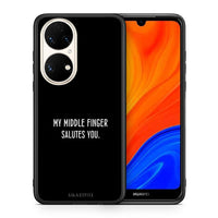 Thumbnail for Θήκη Huawei P50 Salute από τη Smartfits με σχέδιο στο πίσω μέρος και μαύρο περίβλημα | Huawei P50 Salute case with colorful back and black bezels