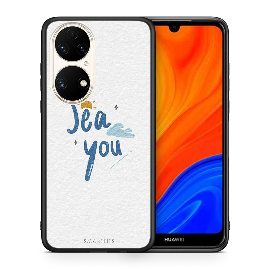 Θήκη Huawei P50 Sea You από τη Smartfits με σχέδιο στο πίσω μέρος και μαύρο περίβλημα | Huawei P50 Sea You case with colorful back and black bezels