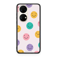 Thumbnail for Huawei P50 Smiley Faces θήκη από τη Smartfits με σχέδιο στο πίσω μέρος και μαύρο περίβλημα | Smartphone case with colorful back and black bezels by Smartfits