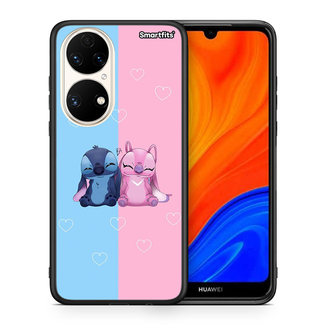 Θήκη Huawei P50 Stitch And Angel από τη Smartfits με σχέδιο στο πίσω μέρος και μαύρο περίβλημα | Huawei P50 Stitch And Angel case with colorful back and black bezels