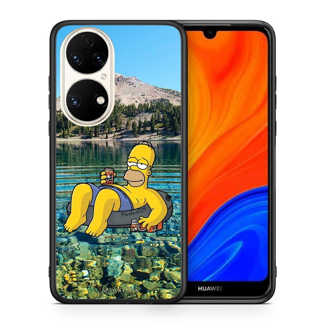 Θήκη Huawei P50 Summer Happiness από τη Smartfits με σχέδιο στο πίσω μέρος και μαύρο περίβλημα | Huawei P50 Summer Happiness case with colorful back and black bezels