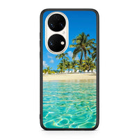Thumbnail for Huawei P50 Tropical Vibes Θήκη από τη Smartfits με σχέδιο στο πίσω μέρος και μαύρο περίβλημα | Smartphone case with colorful back and black bezels by Smartfits