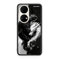 Thumbnail for Huawei P50 Yin Yang Θήκη από τη Smartfits με σχέδιο στο πίσω μέρος και μαύρο περίβλημα | Smartphone case with colorful back and black bezels by Smartfits