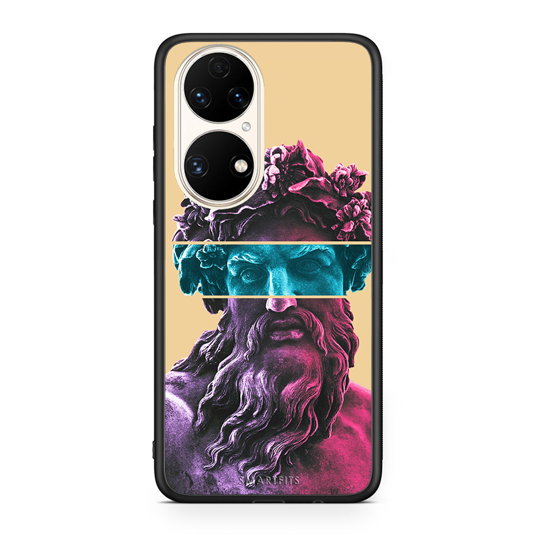 Huawei P50 Zeus Art Θήκη Αγίου Βαλεντίνου από τη Smartfits με σχέδιο στο πίσω μέρος και μαύρο περίβλημα | Smartphone case with colorful back and black bezels by Smartfits