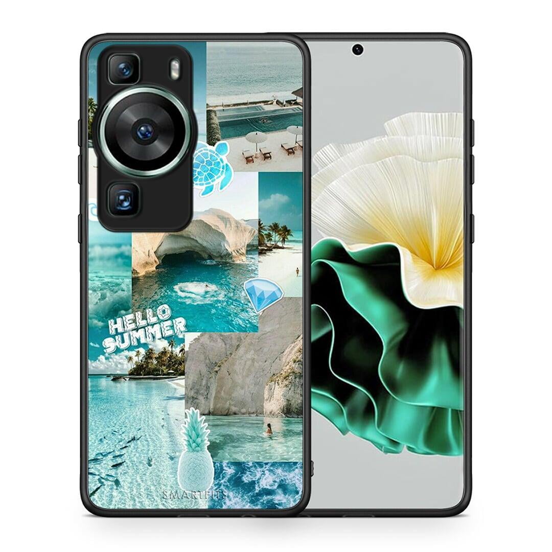 Θήκη Huawei P60 Aesthetic Summer από τη Smartfits με σχέδιο στο πίσω μέρος και μαύρο περίβλημα | Huawei P60 Aesthetic Summer Case with Colorful Back and Black Bezels