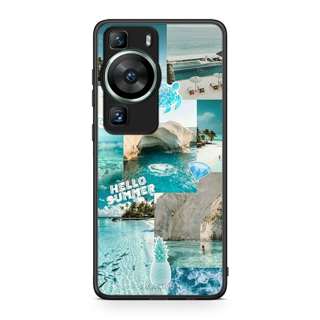 Θήκη Huawei P60 Aesthetic Summer από τη Smartfits με σχέδιο στο πίσω μέρος και μαύρο περίβλημα | Huawei P60 Aesthetic Summer Case with Colorful Back and Black Bezels