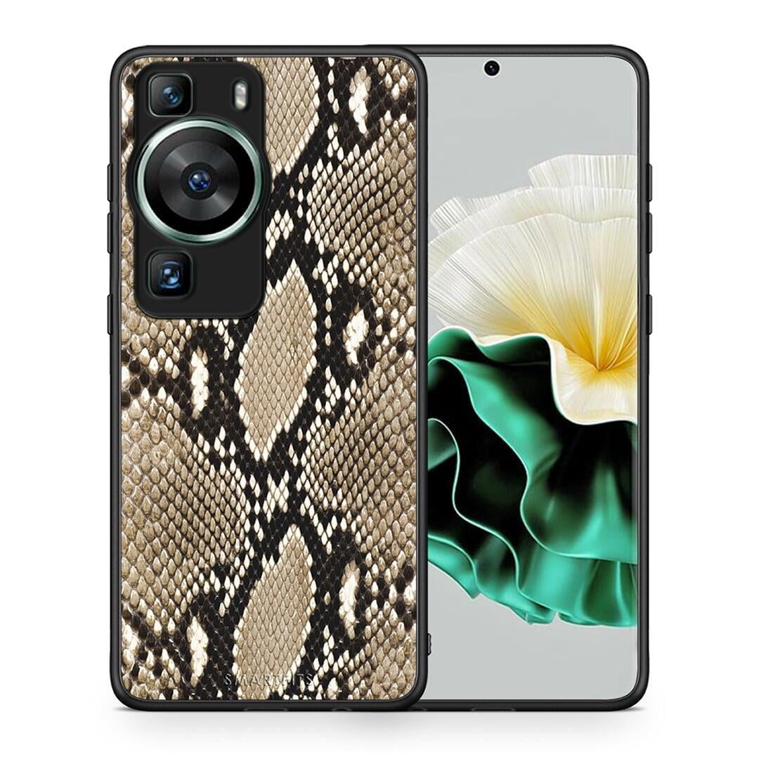 Θήκη Huawei P60 Animal Fashion Snake από τη Smartfits με σχέδιο στο πίσω μέρος και μαύρο περίβλημα | Huawei P60 Animal Fashion Snake Case with Colorful Back and Black Bezels