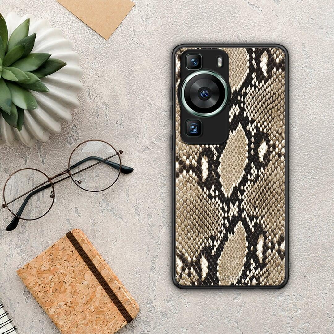 Θήκη Huawei P60 Animal Fashion Snake από τη Smartfits με σχέδιο στο πίσω μέρος και μαύρο περίβλημα | Huawei P60 Animal Fashion Snake Case with Colorful Back and Black Bezels