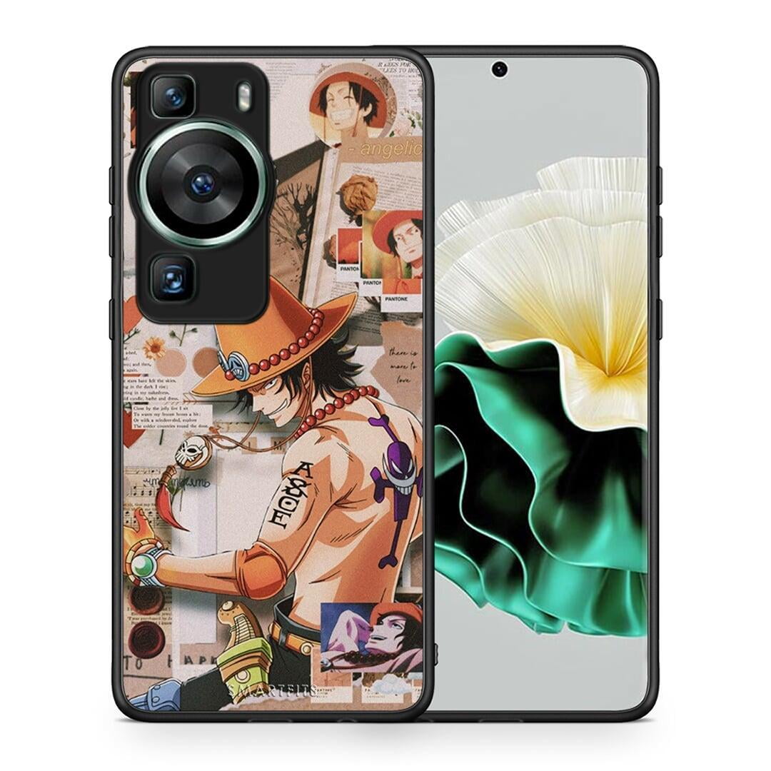 Θήκη Huawei P60 Anime Collage από τη Smartfits με σχέδιο στο πίσω μέρος και μαύρο περίβλημα | Huawei P60 Anime Collage Case with Colorful Back and Black Bezels