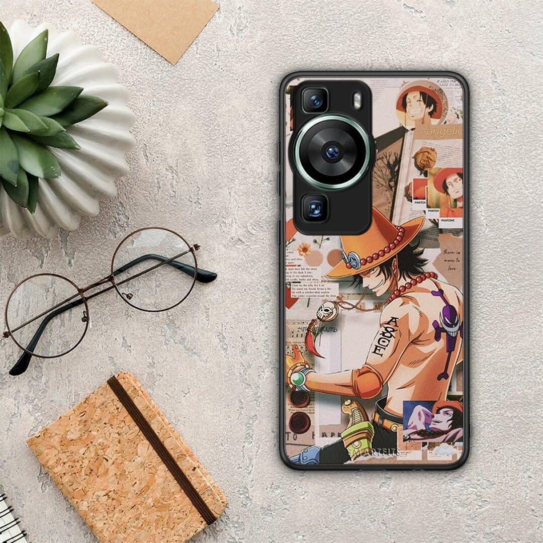 Θήκη Huawei P60 Anime Collage από τη Smartfits με σχέδιο στο πίσω μέρος και μαύρο περίβλημα | Huawei P60 Anime Collage Case with Colorful Back and Black Bezels