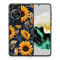 Thumbnail for Θήκη Huawei P60 Autumn Sunflowers από τη Smartfits με σχέδιο στο πίσω μέρος και μαύρο περίβλημα | Huawei P60 Autumn Sunflowers Case with Colorful Back and Black Bezels