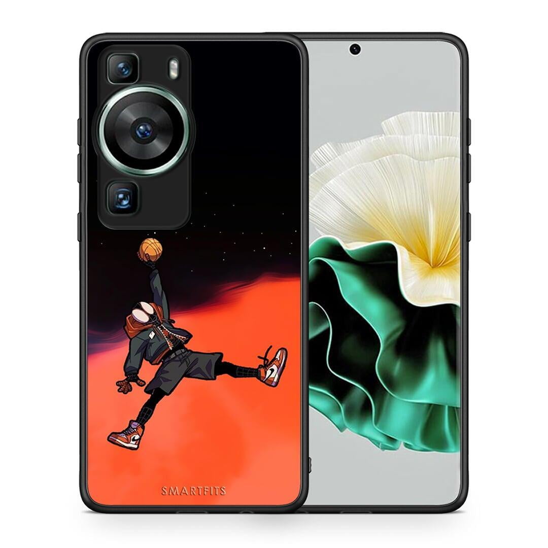 Θήκη Huawei P60 Basketball Hero από τη Smartfits με σχέδιο στο πίσω μέρος και μαύρο περίβλημα | Huawei P60 Basketball Hero Case with Colorful Back and Black Bezels