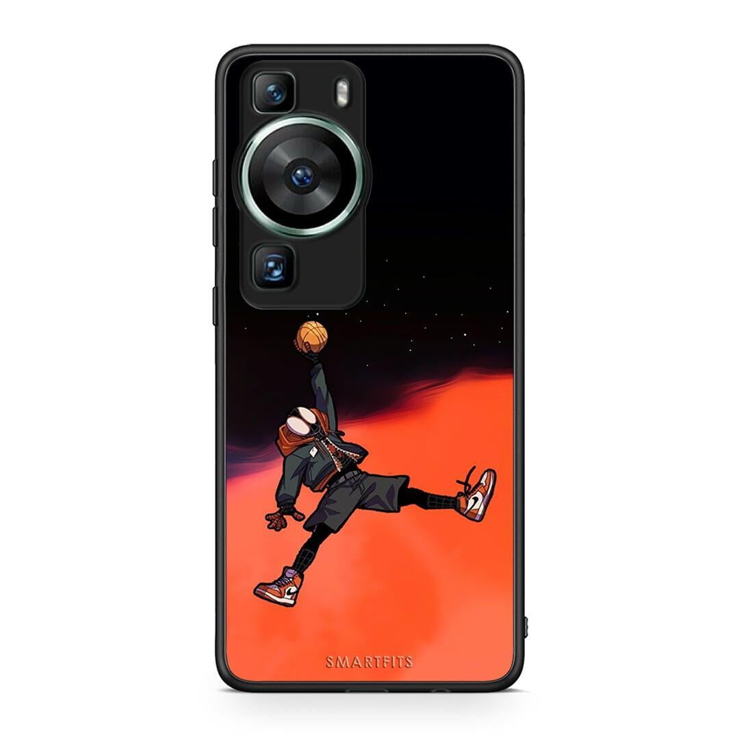 Θήκη Huawei P60 Basketball Hero από τη Smartfits με σχέδιο στο πίσω μέρος και μαύρο περίβλημα | Huawei P60 Basketball Hero Case with Colorful Back and Black Bezels