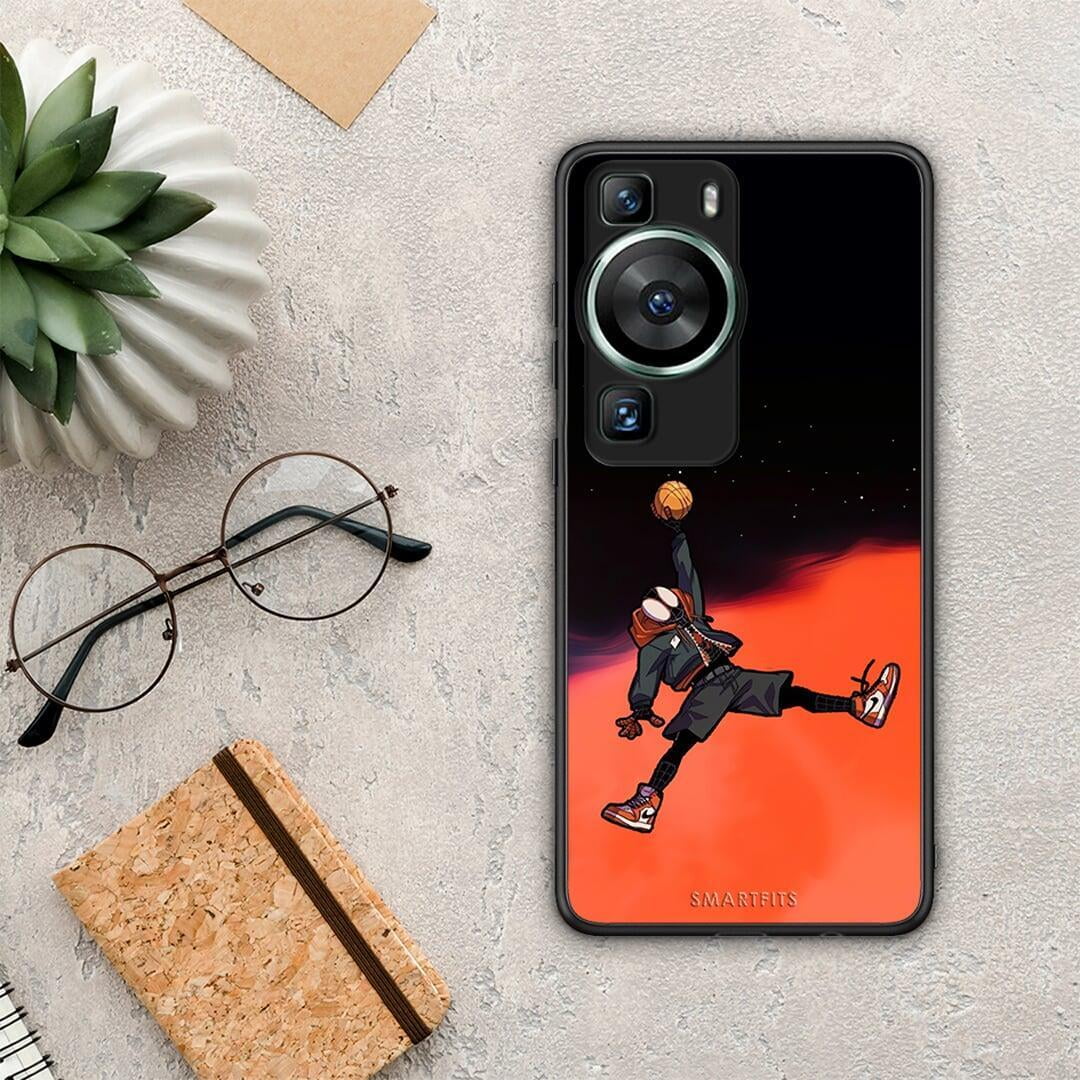 Θήκη Huawei P60 Basketball Hero από τη Smartfits με σχέδιο στο πίσω μέρος και μαύρο περίβλημα | Huawei P60 Basketball Hero Case with Colorful Back and Black Bezels