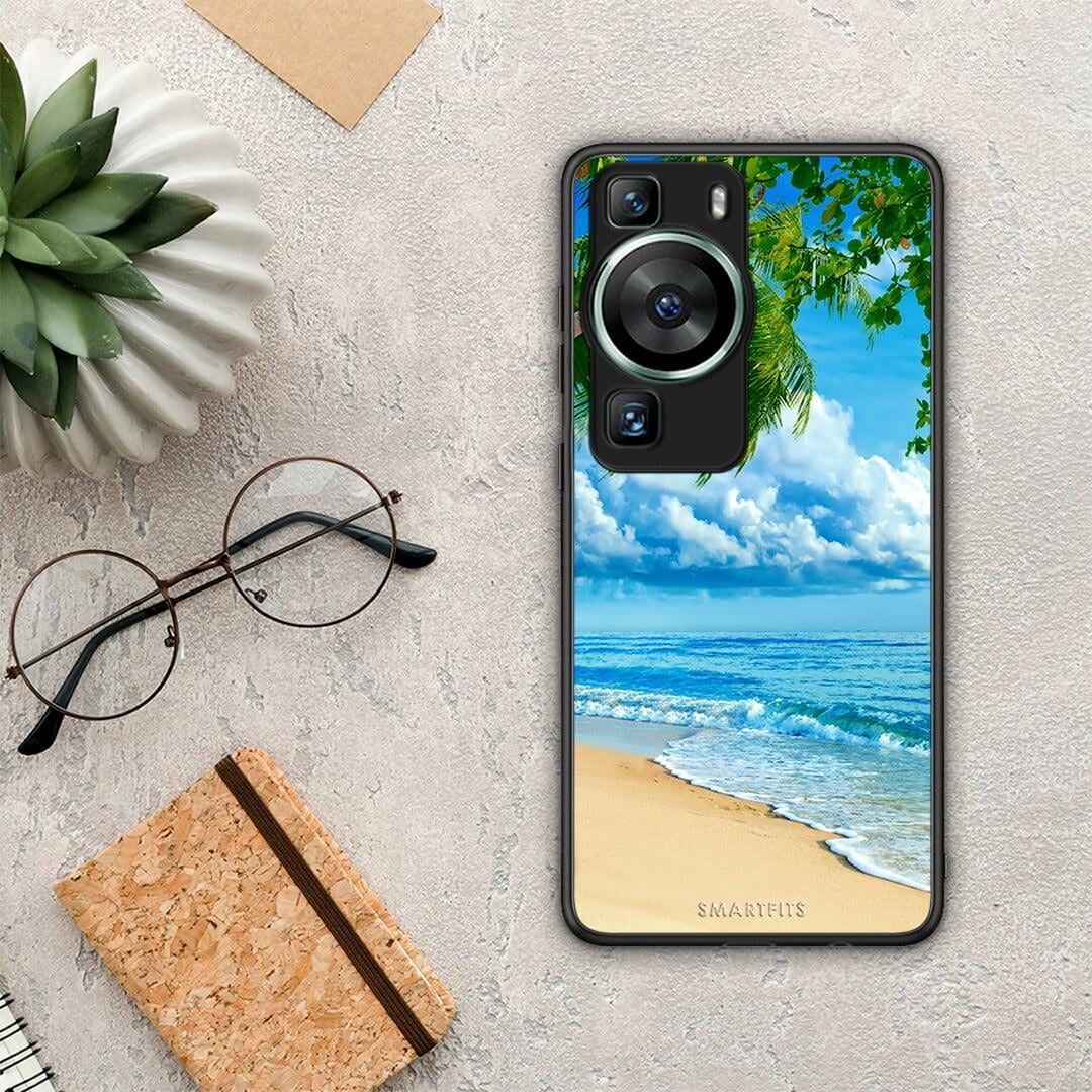 Θήκη Huawei P60 Beautiful Beach από τη Smartfits με σχέδιο στο πίσω μέρος και μαύρο περίβλημα | Huawei P60 Beautiful Beach Case with Colorful Back and Black Bezels