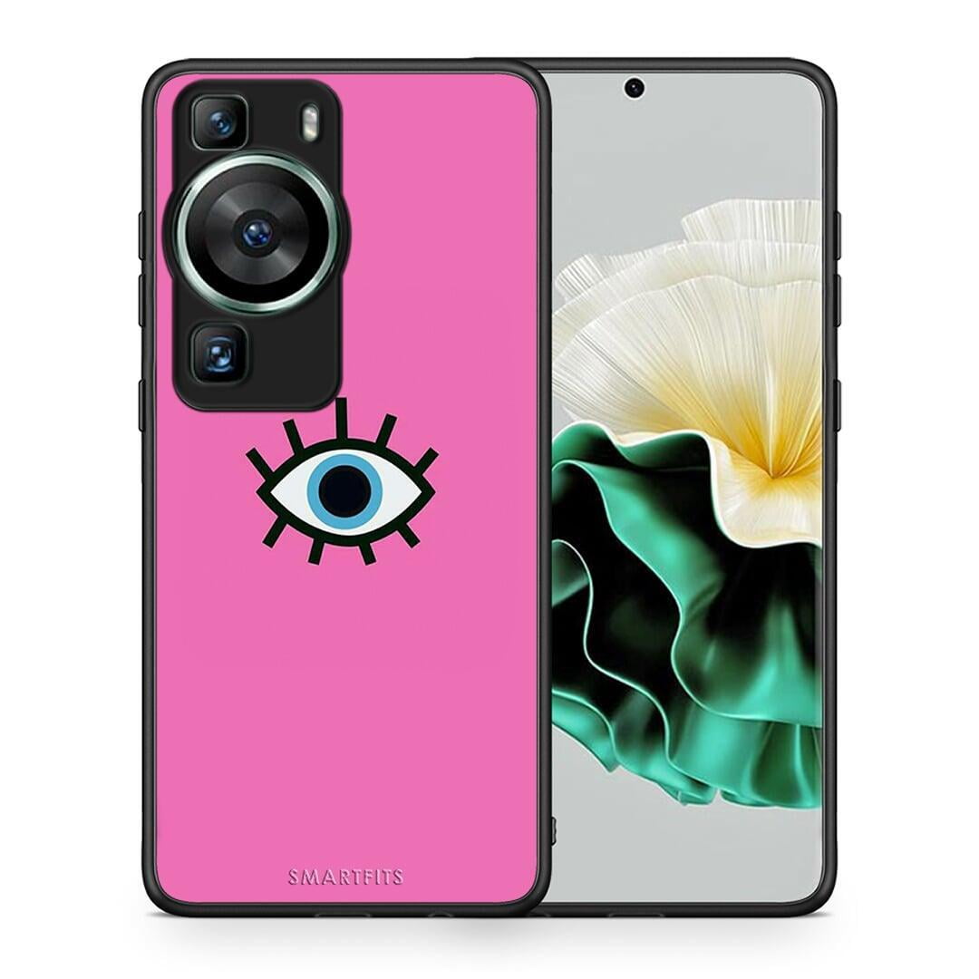 Θήκη Huawei P60 Blue Eye Pink από τη Smartfits με σχέδιο στο πίσω μέρος και μαύρο περίβλημα | Huawei P60 Blue Eye Pink Case with Colorful Back and Black Bezels