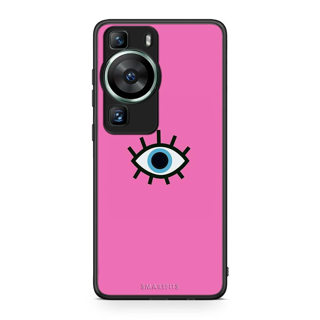 Θήκη Huawei P60 Blue Eye Pink από τη Smartfits με σχέδιο στο πίσω μέρος και μαύρο περίβλημα | Huawei P60 Blue Eye Pink Case with Colorful Back and Black Bezels