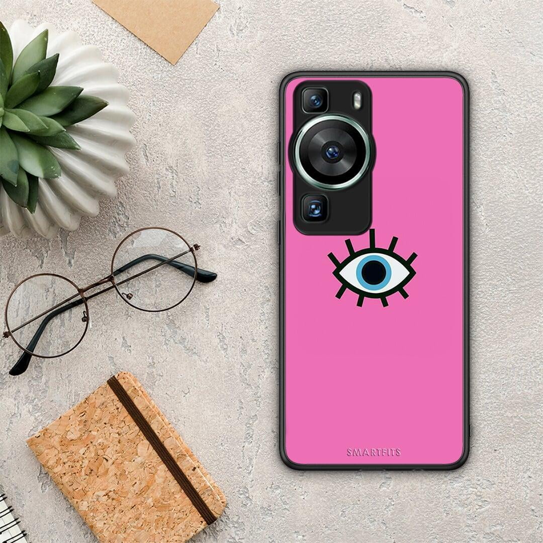 Θήκη Huawei P60 Blue Eye Pink από τη Smartfits με σχέδιο στο πίσω μέρος και μαύρο περίβλημα | Huawei P60 Blue Eye Pink Case with Colorful Back and Black Bezels