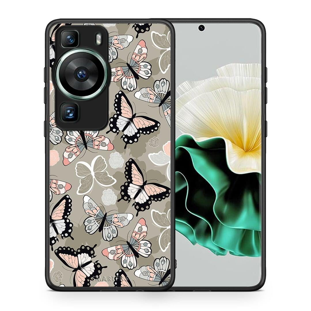 Θήκη Huawei P60 Boho Butterflies από τη Smartfits με σχέδιο στο πίσω μέρος και μαύρο περίβλημα | Huawei P60 Boho Butterflies Case with Colorful Back and Black Bezels