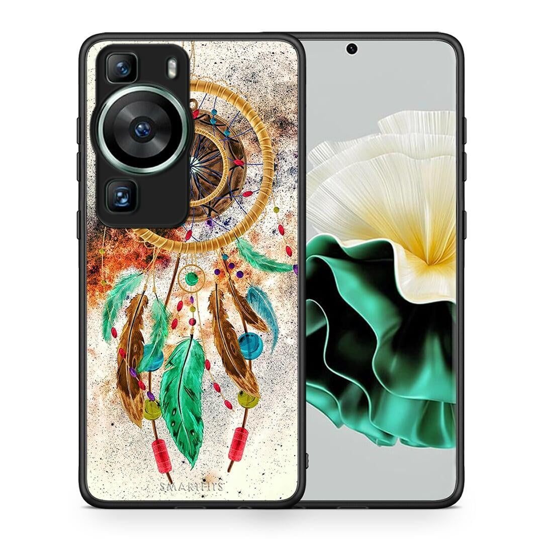 Θήκη Huawei P60 Boho DreamCatcher από τη Smartfits με σχέδιο στο πίσω μέρος και μαύρο περίβλημα | Huawei P60 Boho DreamCatcher Case with Colorful Back and Black Bezels