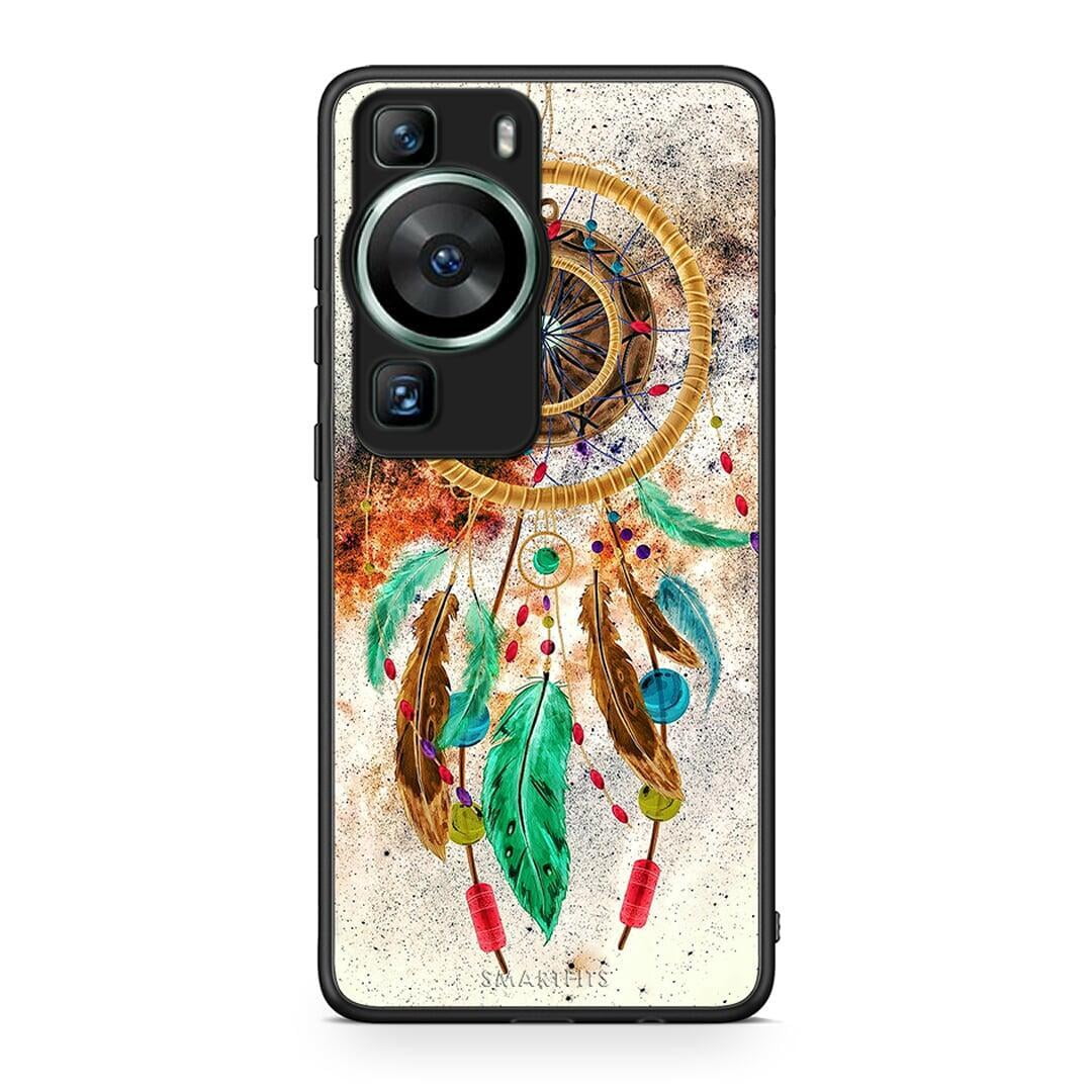 Θήκη Huawei P60 Boho DreamCatcher από τη Smartfits με σχέδιο στο πίσω μέρος και μαύρο περίβλημα | Huawei P60 Boho DreamCatcher Case with Colorful Back and Black Bezels