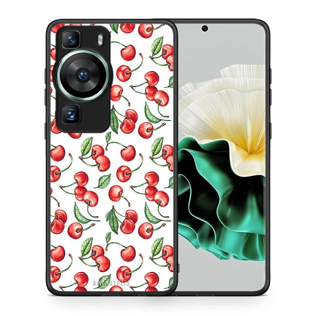 Θήκη Huawei P60 Cherry Summer από τη Smartfits με σχέδιο στο πίσω μέρος και μαύρο περίβλημα | Huawei P60 Cherry Summer Case with Colorful Back and Black Bezels