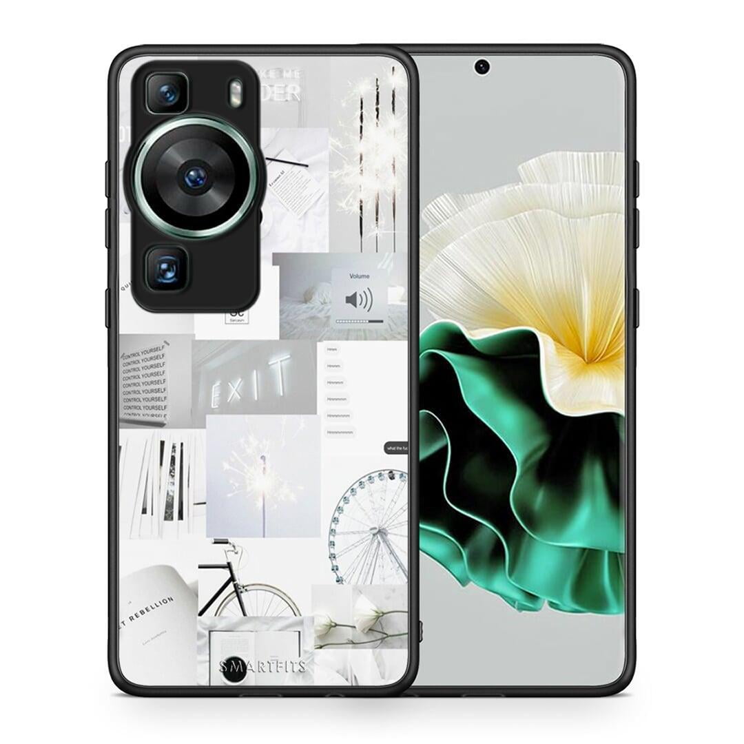 Θήκη Huawei P60 Collage Make Me Wonder από τη Smartfits με σχέδιο στο πίσω μέρος και μαύρο περίβλημα | Huawei P60 Collage Make Me Wonder Case with Colorful Back and Black Bezels