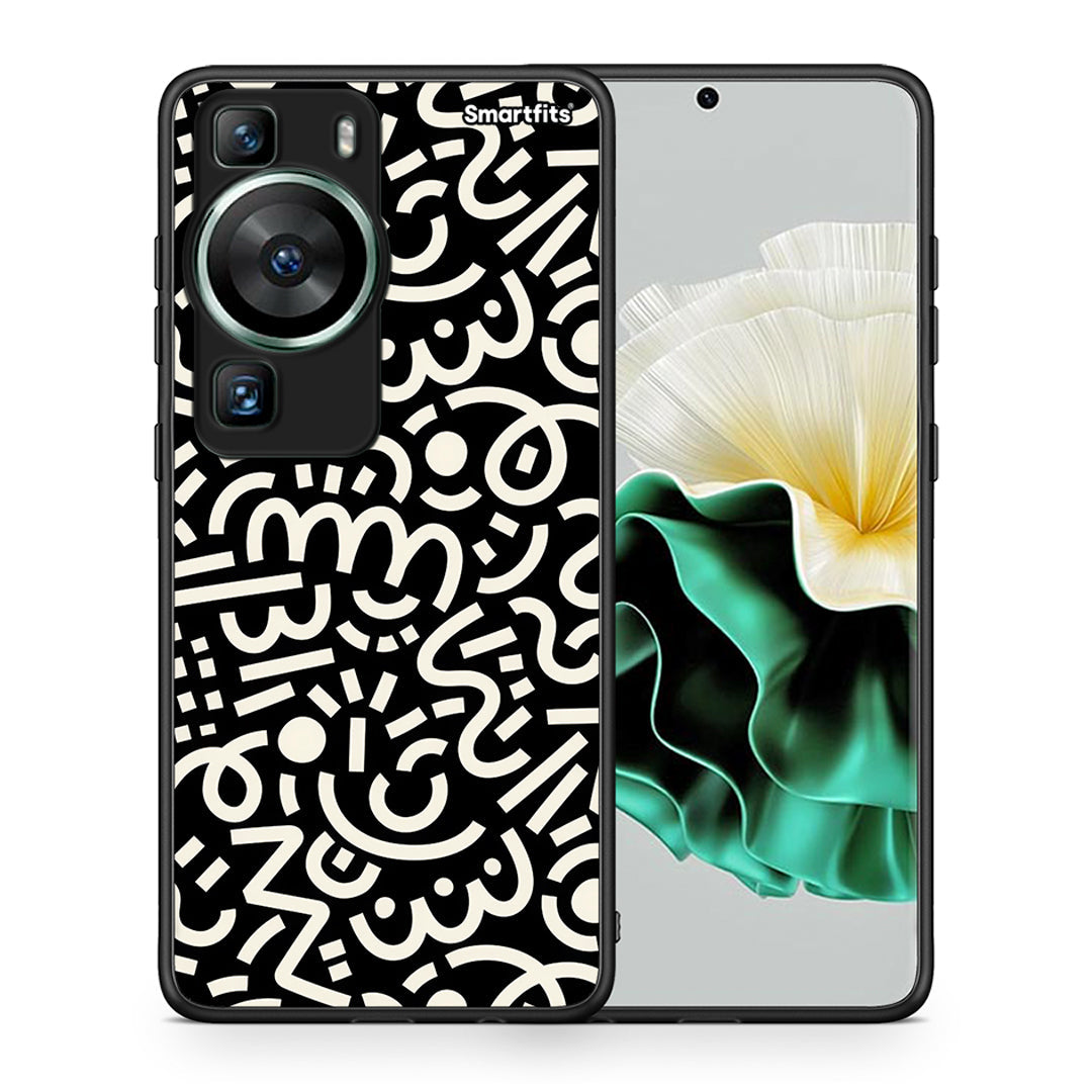Θήκη Huawei P60 Doodle Art από τη Smartfits με σχέδιο στο πίσω μέρος και μαύρο περίβλημα | Huawei P60 Doodle Art Case with Colorful Back and Black Bezels
