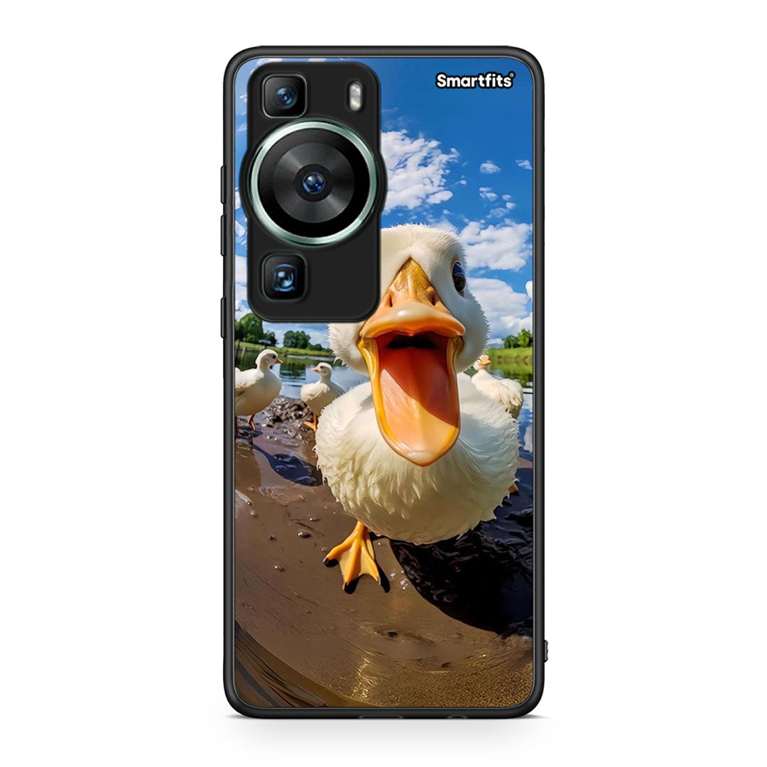 Θήκη Huawei P60 Duck Face από τη Smartfits με σχέδιο στο πίσω μέρος και μαύρο περίβλημα | Huawei P60 Duck Face Case with Colorful Back and Black Bezels