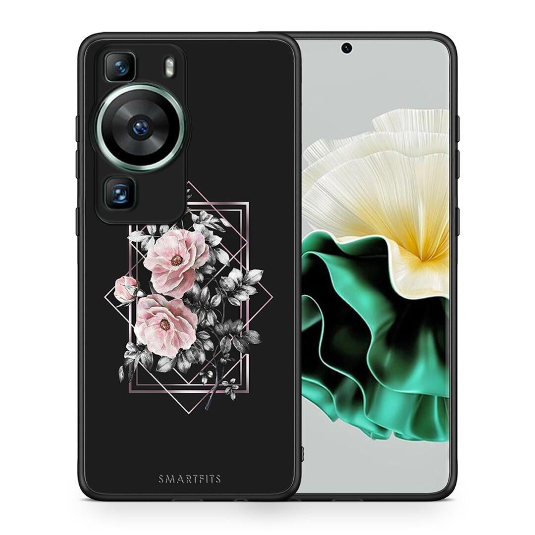 Θήκη Huawei P60 Flower Frame από τη Smartfits με σχέδιο στο πίσω μέρος και μαύρο περίβλημα | Huawei P60 Flower Frame Case with Colorful Back and Black Bezels