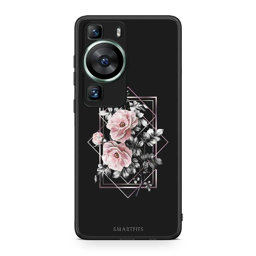 Θήκη Huawei P60 Flower Frame από τη Smartfits με σχέδιο στο πίσω μέρος και μαύρο περίβλημα | Huawei P60 Flower Frame Case with Colorful Back and Black Bezels