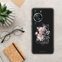 Thumbnail for Θήκη Huawei P60 Flower Frame από τη Smartfits με σχέδιο στο πίσω μέρος και μαύρο περίβλημα | Huawei P60 Flower Frame Case with Colorful Back and Black Bezels