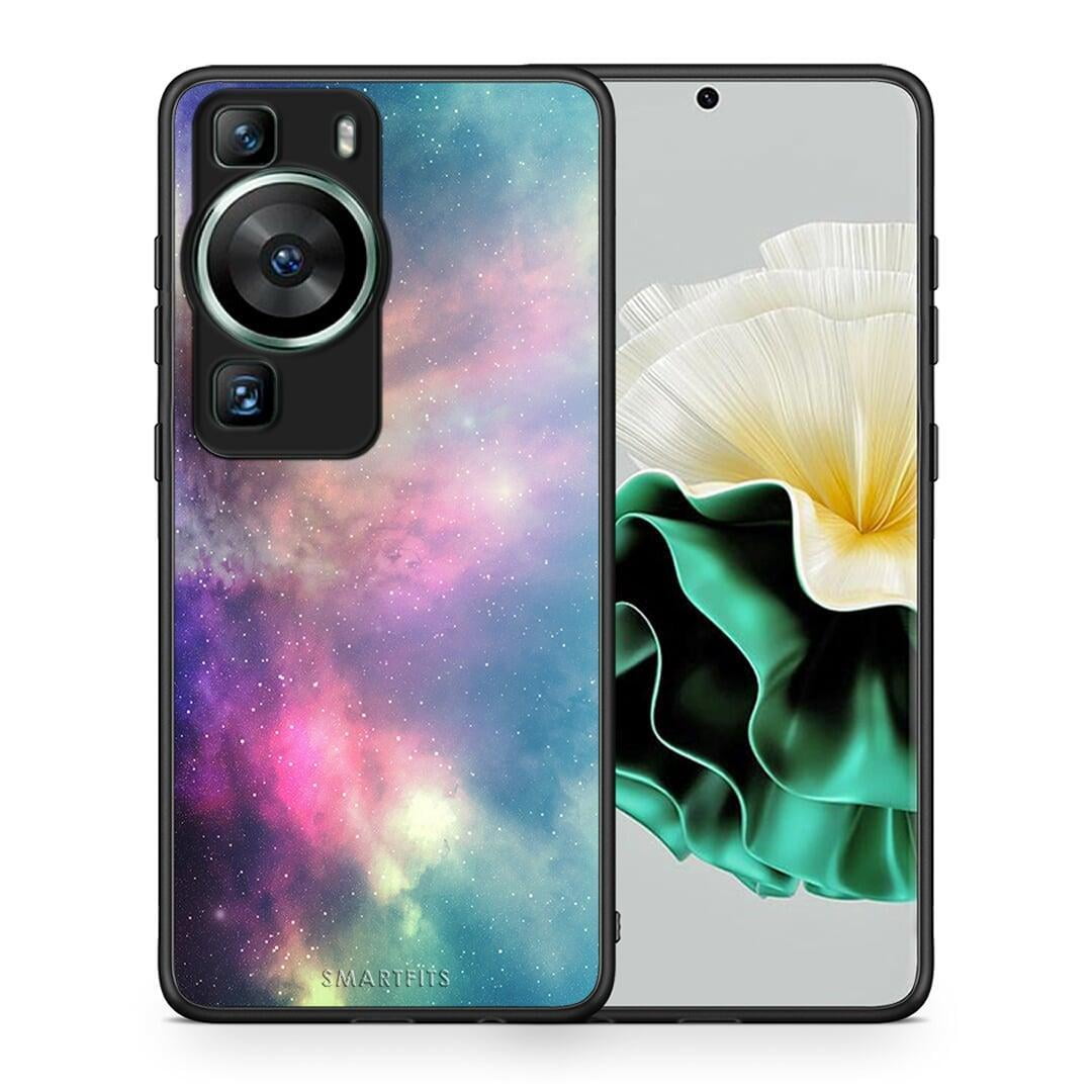 Θήκη Huawei P60 Galactic Rainbow από τη Smartfits με σχέδιο στο πίσω μέρος και μαύρο περίβλημα | Huawei P60 Galactic Rainbow Case with Colorful Back and Black Bezels