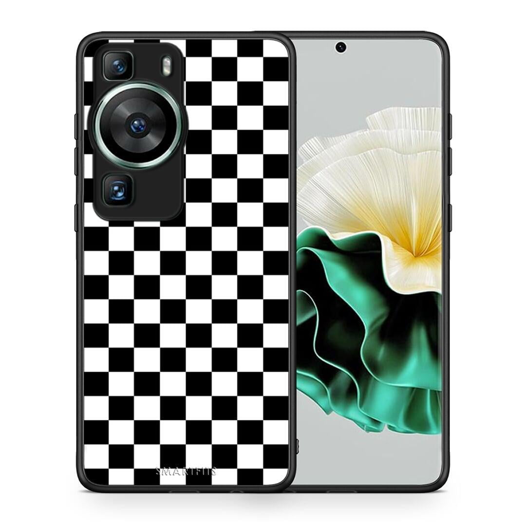 Θήκη Huawei P60 Geometric Squares από τη Smartfits με σχέδιο στο πίσω μέρος και μαύρο περίβλημα | Huawei P60 Geometric Squares Case with Colorful Back and Black Bezels