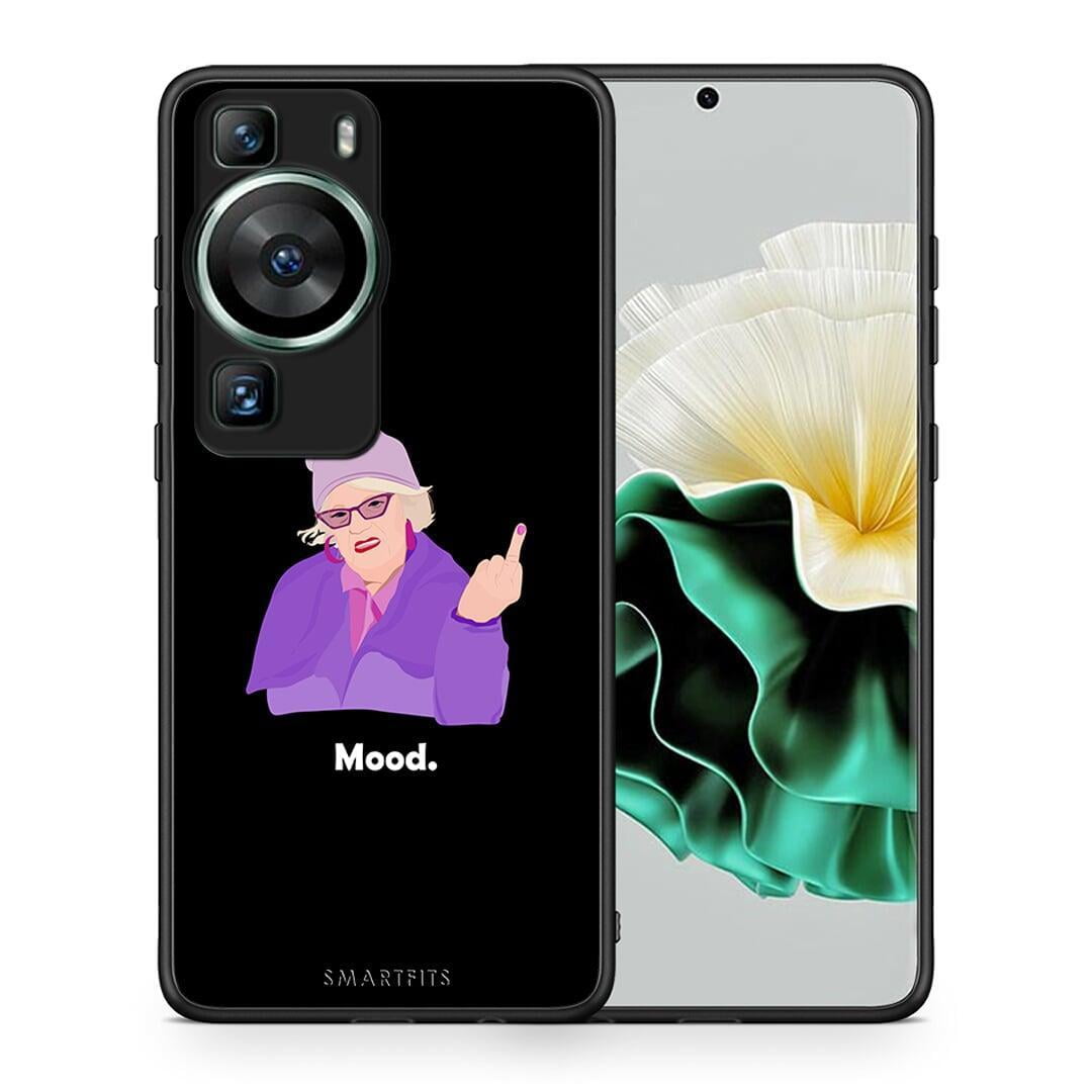 Θήκη Huawei P60 Grandma Mood Black από τη Smartfits με σχέδιο στο πίσω μέρος και μαύρο περίβλημα | Huawei P60 Grandma Mood Black Case with Colorful Back and Black Bezels