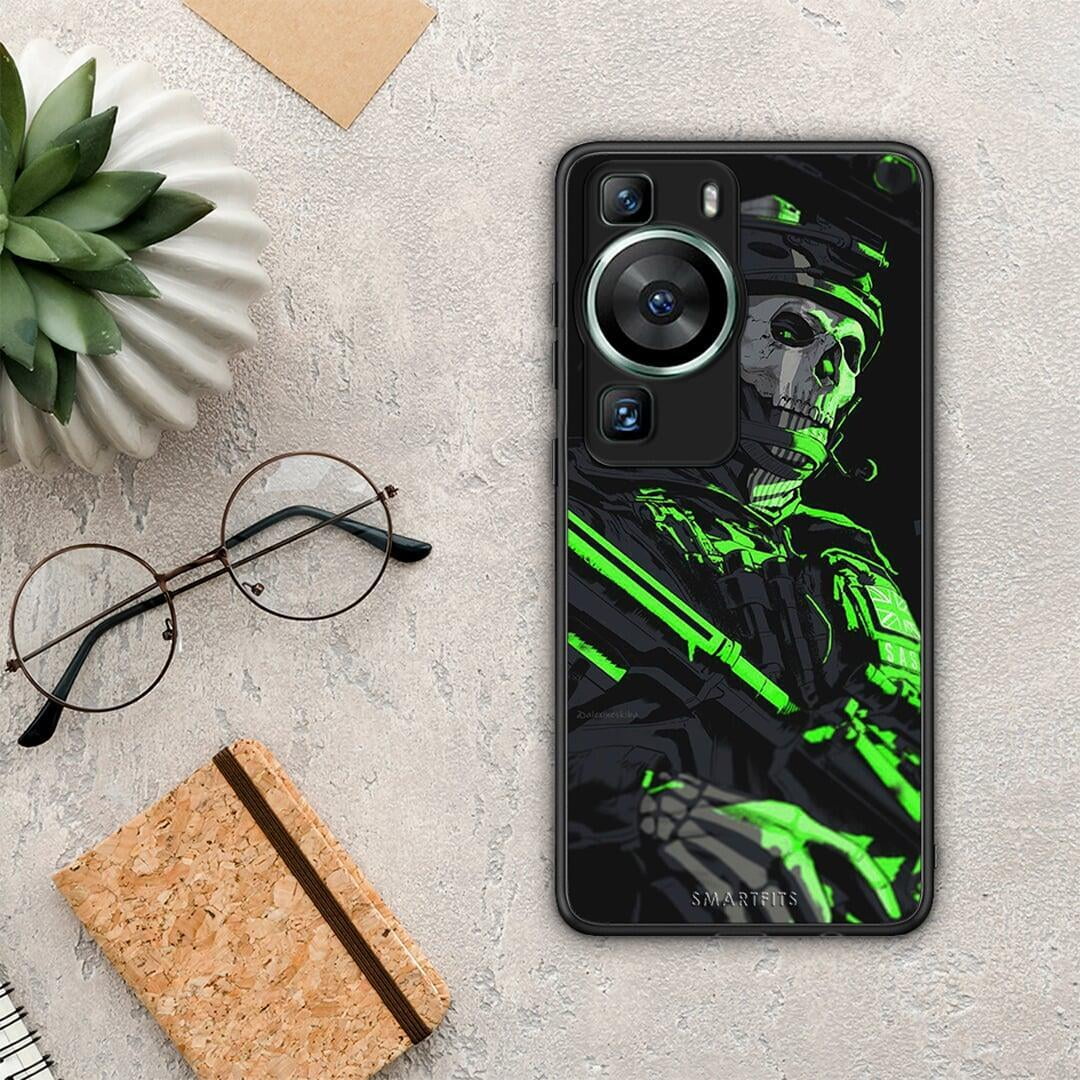 Θήκη Huawei P60 Green Soldier από τη Smartfits με σχέδιο στο πίσω μέρος και μαύρο περίβλημα | Huawei P60 Green Soldier Case with Colorful Back and Black Bezels