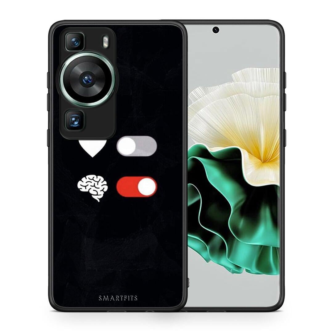 Θήκη Huawei P60 Heart Vs Brain από τη Smartfits με σχέδιο στο πίσω μέρος και μαύρο περίβλημα | Huawei P60 Heart Vs Brain Case with Colorful Back and Black Bezels