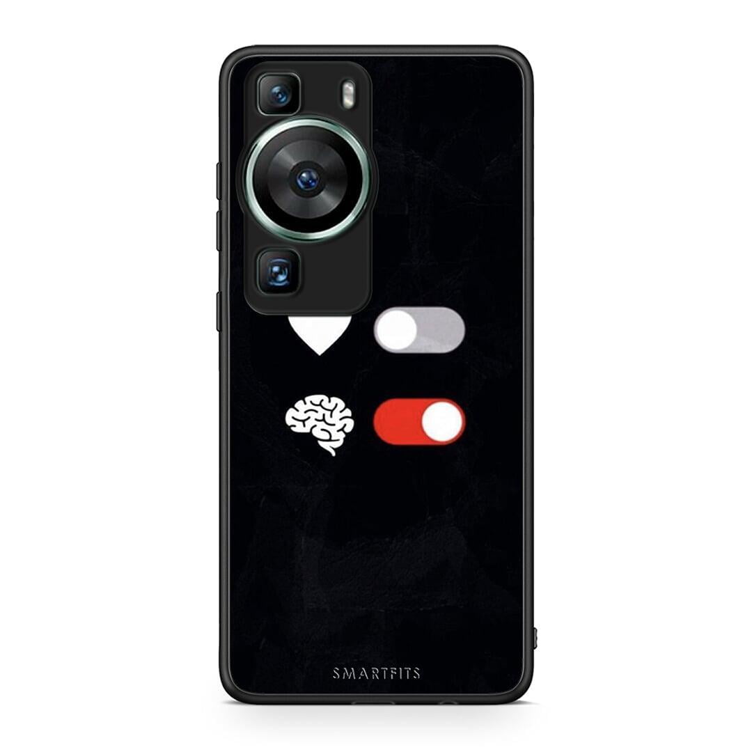 Θήκη Huawei P60 Heart Vs Brain από τη Smartfits με σχέδιο στο πίσω μέρος και μαύρο περίβλημα | Huawei P60 Heart Vs Brain Case with Colorful Back and Black Bezels