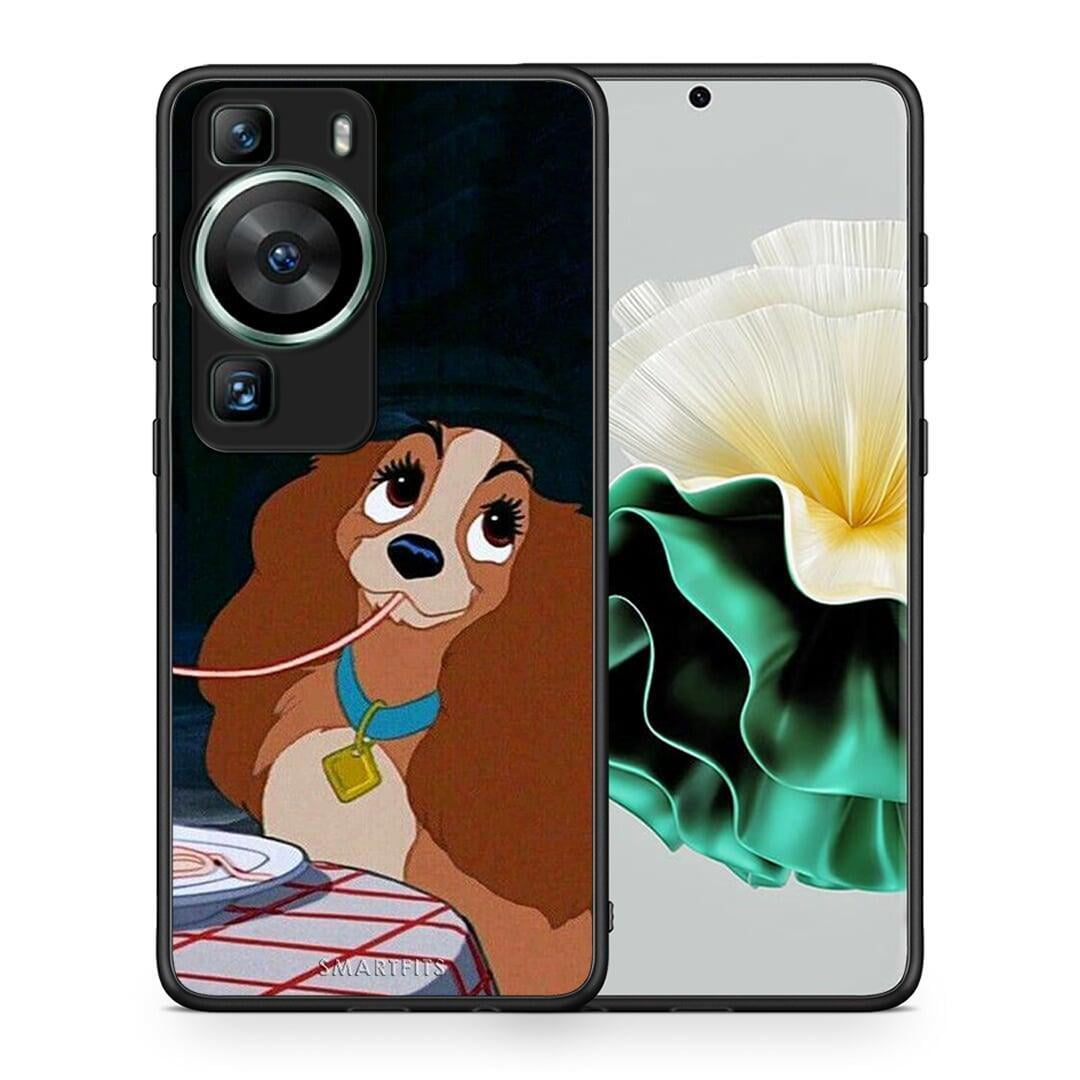 Θήκη Huawei P60 Lady And Tramp 2 από τη Smartfits με σχέδιο στο πίσω μέρος και μαύρο περίβλημα | Huawei P60 Lady And Tramp 2 Case with Colorful Back and Black Bezels