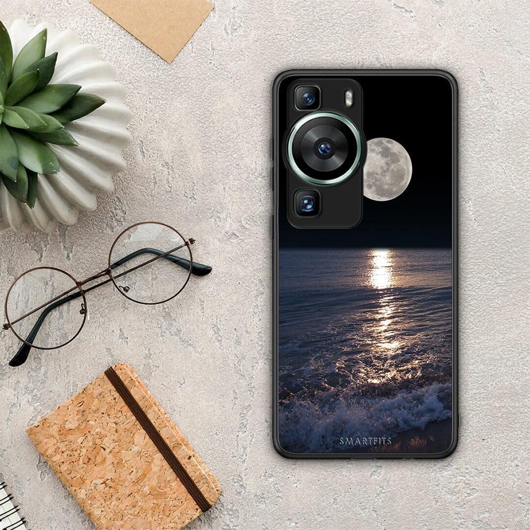 Θήκη Huawei P60 Landscape Moon από τη Smartfits με σχέδιο στο πίσω μέρος και μαύρο περίβλημα | Huawei P60 Landscape Moon Case with Colorful Back and Black Bezels
