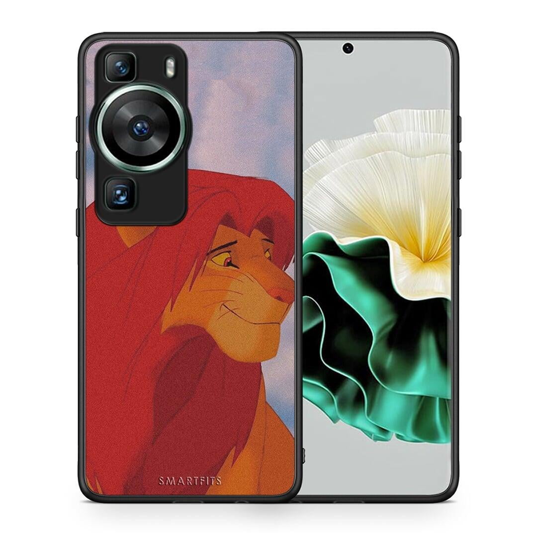 Θήκη Huawei P60 Lion Love 1 από τη Smartfits με σχέδιο στο πίσω μέρος και μαύρο περίβλημα | Huawei P60 Lion Love 1 Case with Colorful Back and Black Bezels