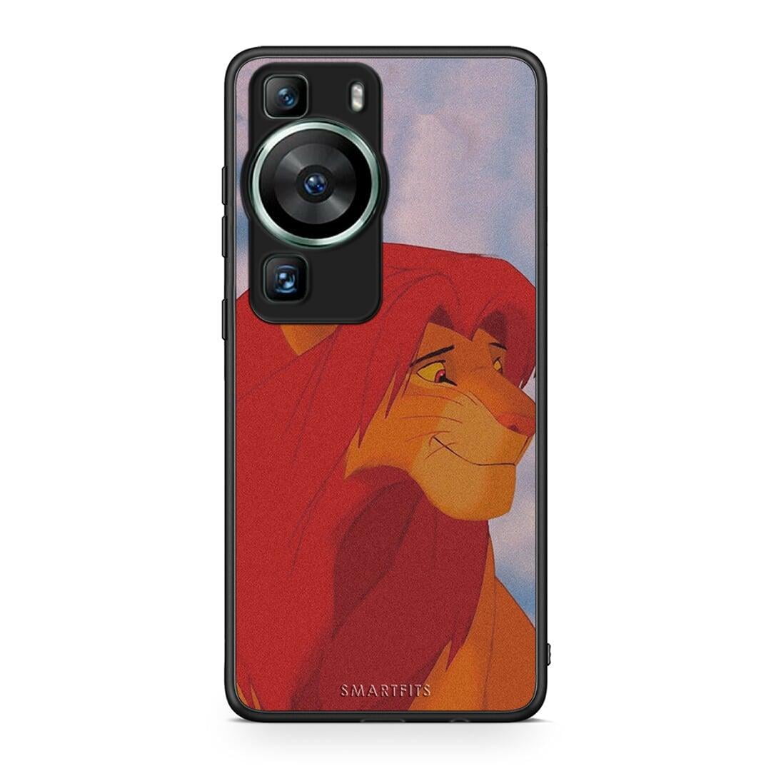 Θήκη Huawei P60 Lion Love 1 από τη Smartfits με σχέδιο στο πίσω μέρος και μαύρο περίβλημα | Huawei P60 Lion Love 1 Case with Colorful Back and Black Bezels